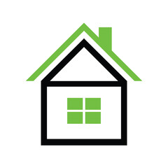 A vector illustration of a house icon, depicting real estate concepts with a modern design. This symbol is ideal for various projects related to housing and property