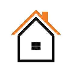 A vector illustration of a house icon representing real estate concepts with a simple and modern style. Ideal for projects related to property and housing