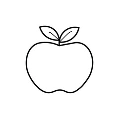A flat design vector icon of an apple. This apple symbol is perfect for use in various graphic projects and food illustrations, adding a fresh touch