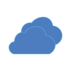 Blue Cloud line art vector icon representing cloud storage, databases, and networking concepts. This vector illustration is ideal for software, cloud applications, and meteorology designs