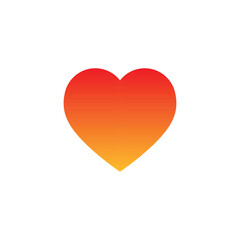 Vector icon of a red-yellow heart, a sweet symbol of love. Perfect for graphic and web design, marking special moments like Valentine's Day with an elegant flat style