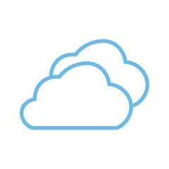 Vector line art cloud icon representing cloud storage, databases, and networking concepts. This minimalist design is ideal for software illustrations, storage solutions, and meteorological concepts