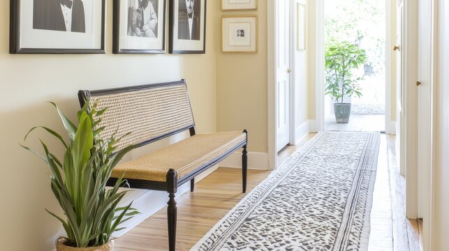 Vintage-inspired hallway design retro home interior cozy living space bright environment warm viewpoint home aesthetics