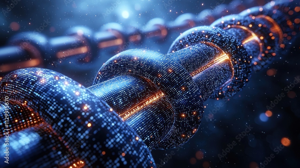 Poster innovative blockchain technology enhancing security in digital ecosystems virtual environment abstra