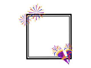 New Years Trumpet Frame Background