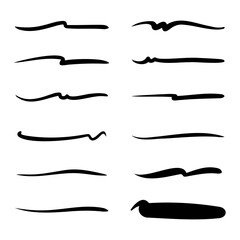 Set of hand drawn underline.