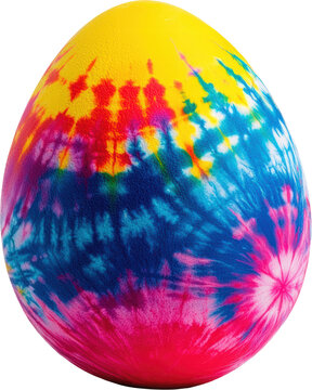 Vibrant tie-dye Easter egg decoration
