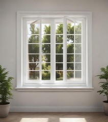 White window frame in a traditional house setting, Vintage, architecture