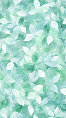 Calm watercolor leaves serene pattern