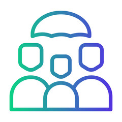 family insurance Line Gradient Icon