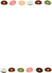 カラフルなドーナツの手書きフレーム