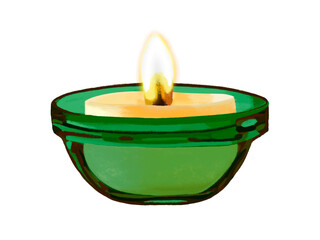 キャンドル（スタックボウル入り）グリーン