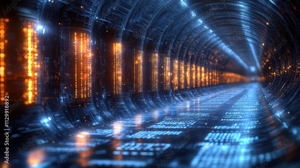 Poster exploring secure blockchain ecosystems in digital data tunnels a futuristic view on technology innov
