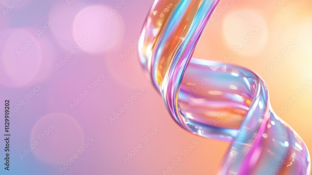 Poster colorful twisted abstract shape with blurred background