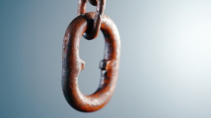 Obraz premium Close-up of rusty chain link against blurred background