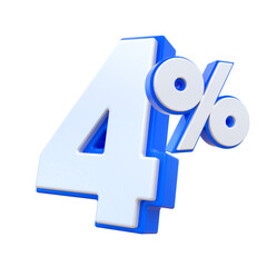 4 Percent Discount Off Blue Number