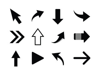 Black arrow vector icon pack
