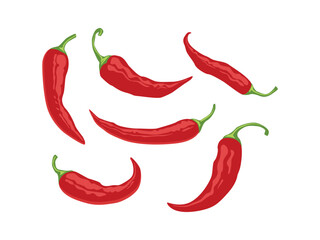 Hot red chili peppers