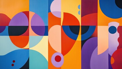 Abstract Geometric Composition with Vibrant Colors
