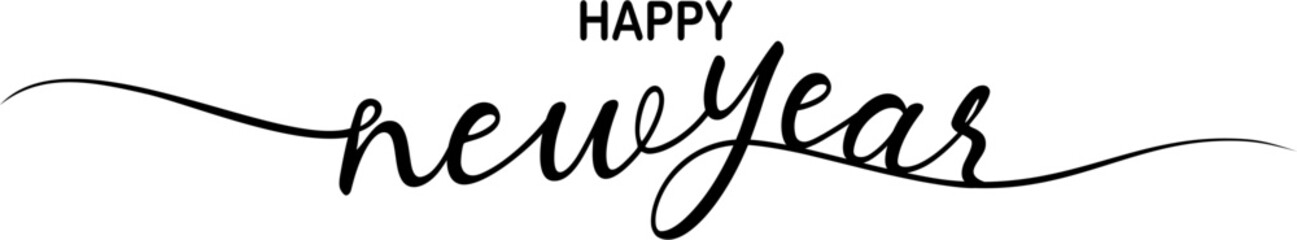 happy new year vector calligraphy 