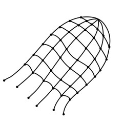 Fishing net and trap  trawl  fish tank and seine  vector