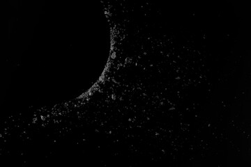 Ice, snow, broken ice, glass, granules, texture, texture, material, black background, overlay, color, broken glass, splash, explosion, graphics, beverage, soda, cola, juice, liquor, cocktail.