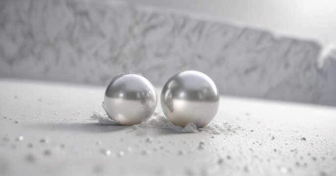 Perle und Auster in einem feinen Wei&szlig;rand-Garnitur, kunstig, minimalistisch, dekorationsart