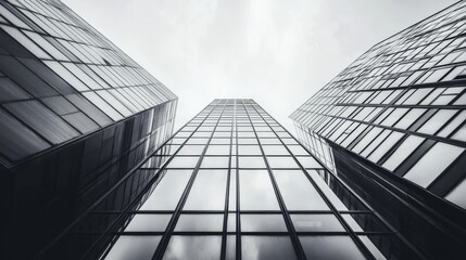 Fototapeta premium abstract architecture background, presentation, light grey, bright, black and white, soft lighting, low contrast, depth, minimal, clean, rectangular shapes, low angle 