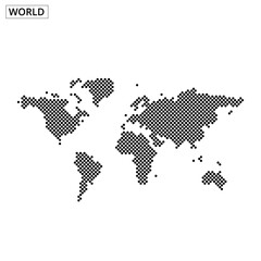 Obraz premium World Map Illustration with Dotted Pattern and Minimalist Design