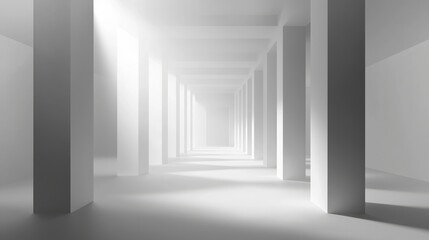 abstract architecture background, presentation, light grey, bright, black and white, soft lighting, low contrast, depth, minimal, clean, rectangular shapes, low angle 