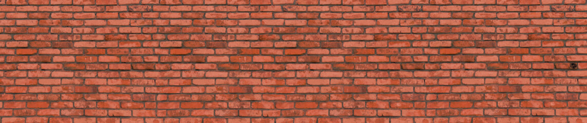 Panorama Red brick wall texture background,
