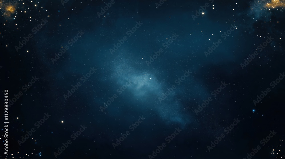 Wall mural night sky view with glowing stars, light bokeh effect. abstract cosmic scene. vast space with many s