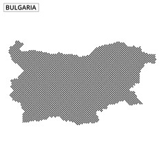 Outline of Bulgaria with a dotted texture showcasing geographic boundaries