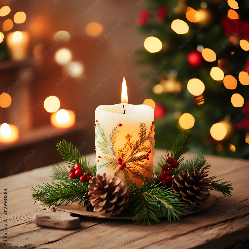 Fototapete Christmas and Happy New Year Background with Snowflakes on red background generative AI tools