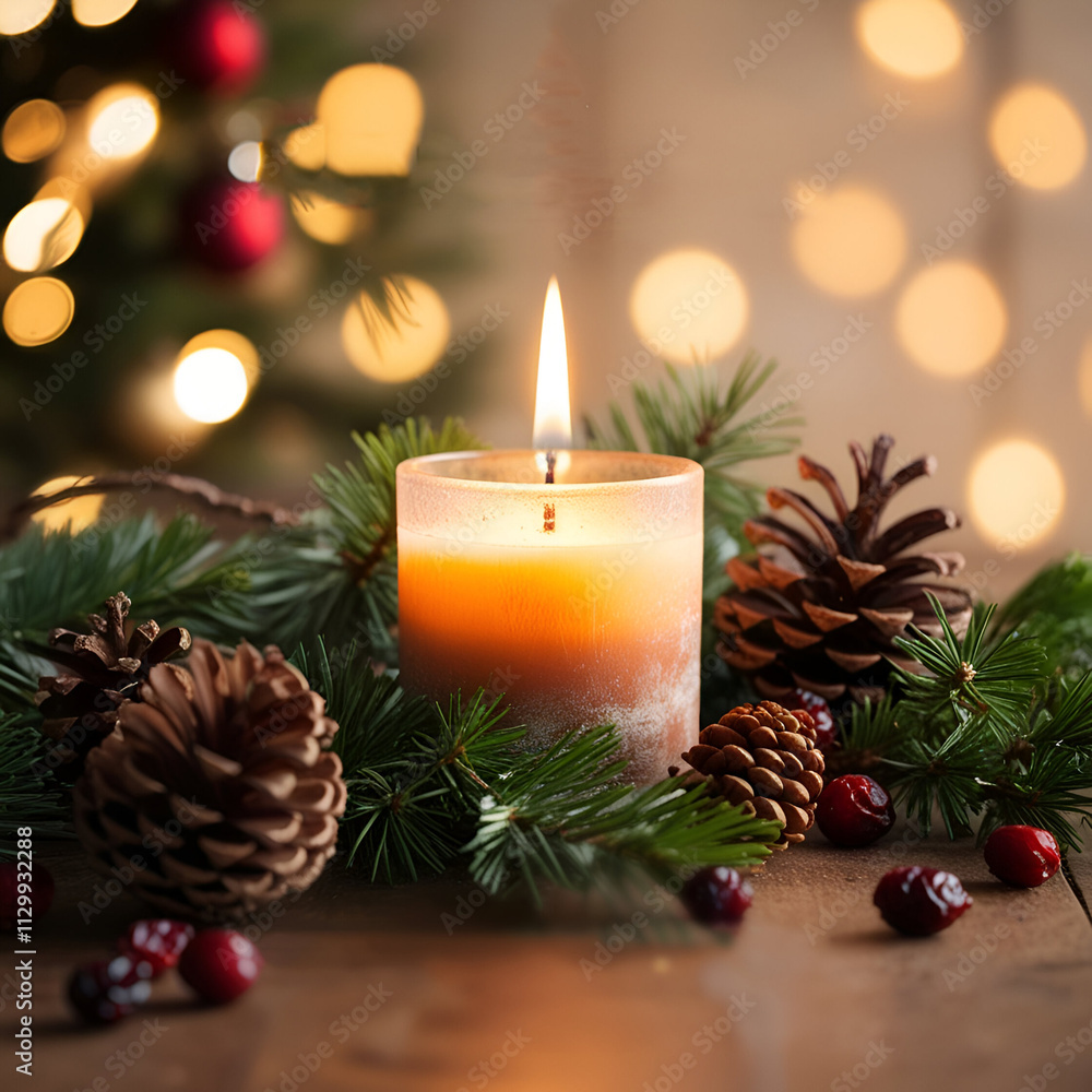 Fototapete Christmas and Happy New Year Background with Snowflakes on red background generative AI tools