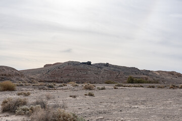 Fototapeta premium Red Hill (north and south domes) / Red Island Volcano, Salton Buttes volcanic field, South Shore of the Salton Sea, California. Salton Trough. Volcanic rocks, Rhyolite