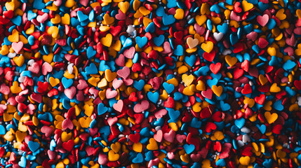 Colorful heart-shaped sprinkles perfect for celebrating Valentine's Day festivities