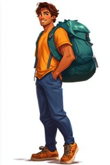 Fototapeta premium Adventurous Backpacker - Ready to Explore 