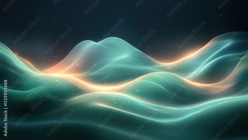 Aufkleber emerald green gradient abstract design smooth transitioning background noise texture soft focus mini