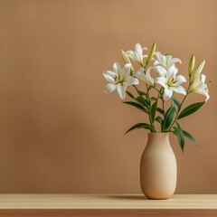White Lilies in a Minimalist Vase
