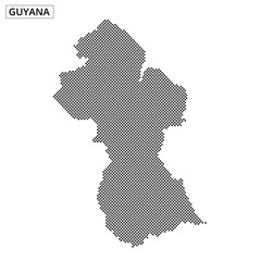 Obraz premium Detailed map outline of Guyana showcasing geographical features and borders