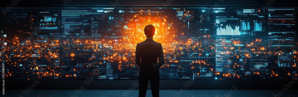 Poster cybersecurity protection measures for secure business growth in a digital environment with data anal