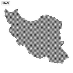 Fototapeta premium Detailed dot representation of Iran with contour lines in a minimalist style