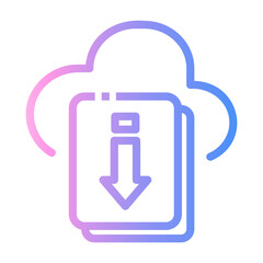 cloud download Line Gradient Icon