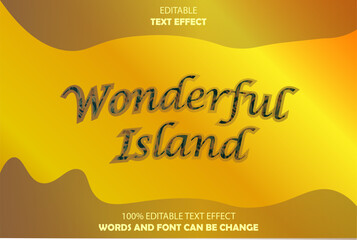 wonderful island editable text effect 3d emboss