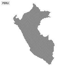 Fototapeta premium Stylized dot map of Peru highlighting geographical features