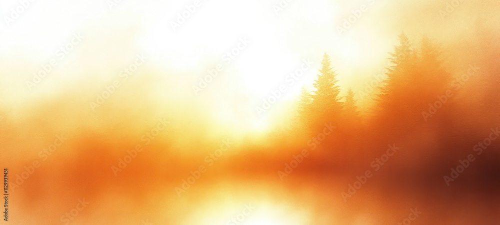 Poster gradient background with warm golden hues and bright white soft diffusion abstract design