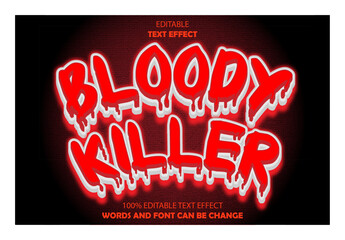  bloody killer editable text effect 3d emboss neon style
