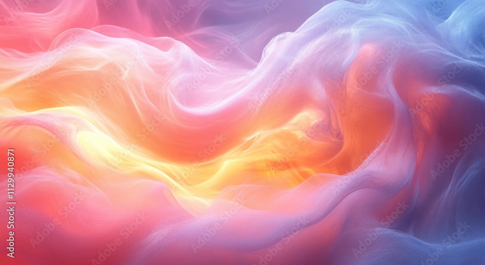 Poster soft abstract background with pastel gradient blue and pink hues for digital art and web design proj