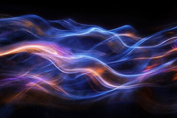Fototapeta premium Abstract Light Waves in Motion with Vivid Colors and Swirling Patterns